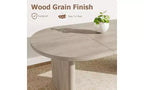 Table à manger ovale de 63 po pour 6 à 8 personnes, table en bois de style ferme moderne, finition chêne rustique résistante à l'eau pour salle à manger