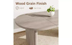 Table à manger ovale de 63 po pour 6 à 8 personnes, table en bois de style ferme moderne, finition chêne rustique résistante à l'eau pour salle à manger