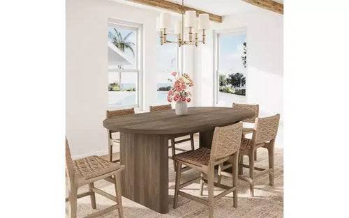 63 Oval Dining Table for 6-8 People, Modern Farmhouse Wood Table, Water-Resistant Rustic Oak Finish for Dining Room