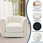 Fauteuil d'appoint pivotant moderne, rotation à 360°, fauteuil confortable, pour salon, chambre, bureau