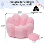 Hommpa Fauteuil Enfant Poire en Forme de Fleur – Canapé Doux en Velours pour Tout-Petits avec Design de Pétales 3D pour Chambre d'Enfant