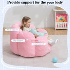 Hommpa Fauteuil Enfant Poire en Forme de Fleur – Canapé Doux en Velours pour Tout-Petits avec Design de Pétales 3D pour Chambre d'Enfant