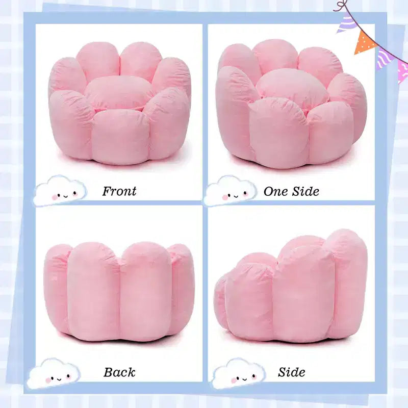 Hommpa Fauteuil Enfant Poire en Forme de Fleur – Canapé Doux en Velours pour Tout-Petits avec Design de Pétales 3D pour Chambre d'Enfant