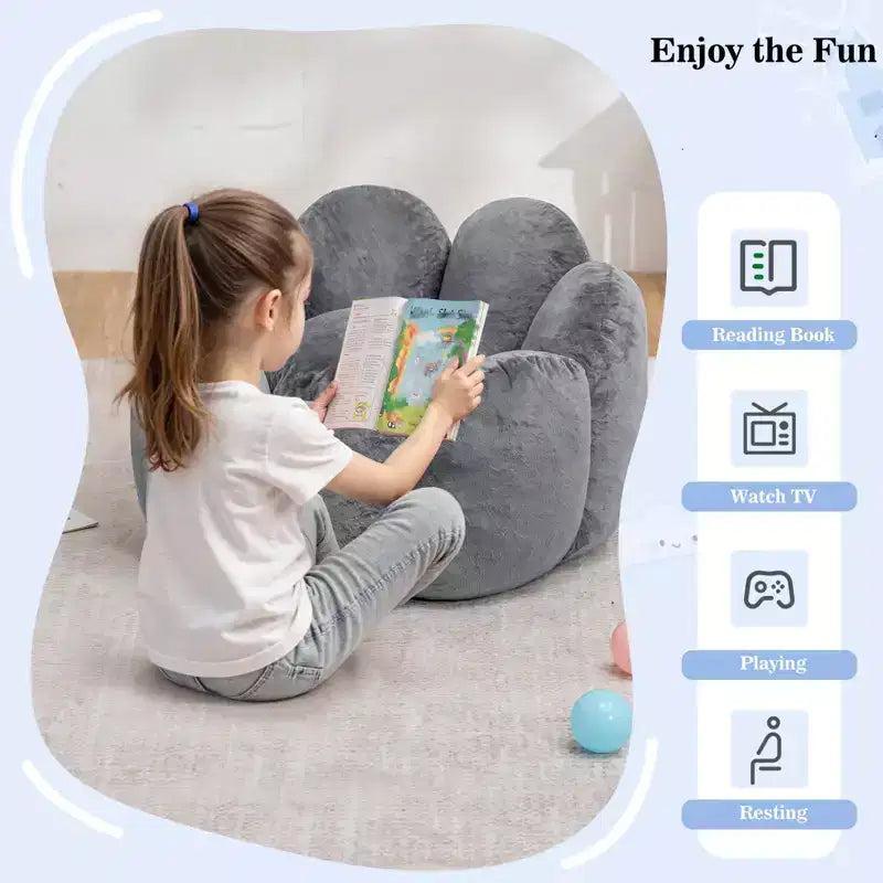 Hommpa Fauteuil Enfant Poire en Forme de Fleur – Canapé Doux en Velours pour Tout-Petits avec Design de Pétales 3D pour Chambre d'Enfant