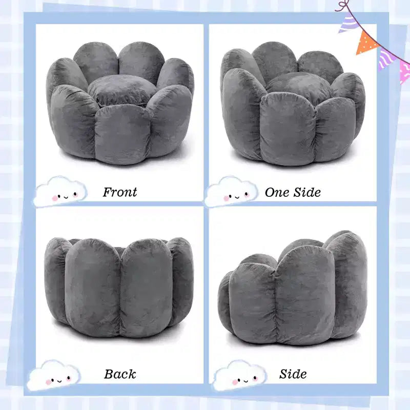 Hommpa Fauteuil Enfant Poire en Forme de Fleur – Canapé Doux en Velours pour Tout-Petits avec Design de Pétales 3D pour Chambre d'Enfant
