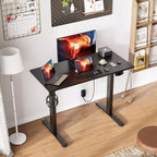Bureau électrique compact moderne de 102 x 48 cm, réglable en hauteur, avec préréglages de mémoire, poste de travail pour PC, maison, bureau, jeux, petits espaces, noir
