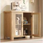 Meuble buffet vaisselier 33 pouces, buffet console pour entrée avec portes en verre, meuble TV moderne, crédence d'appoint pour salon ou cuisine