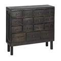 Storied Home Apothecary Cabinet with 15 Drawers, Black