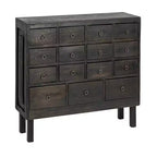 Storied Home Apothecary Cabinet with 15 Drawers, Black