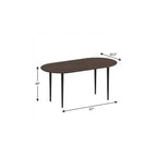 Table à manger ovale HomeRoots 67 en bois massif noyer et noir