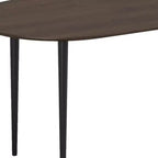 Table à manger ovale HomeRoots 67 en bois massif noyer et noir