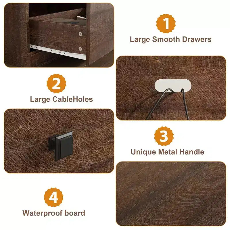 Meuble TV console de 70 pouces, meuble de divertissement moderne du milieu du siècle avec tiroir de rangement et étagères ouvertes, convient aux téléviseurs jusqu'à 80 pouces pour le salon