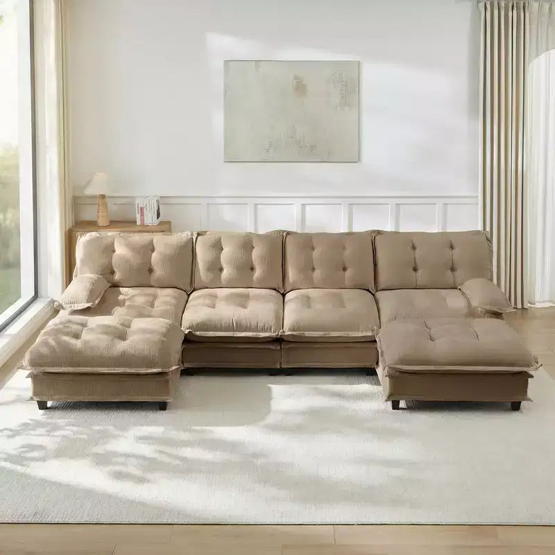 Canapé sectionnel modulaire en chenille 138 en forme de U Havenridge de GDFStudio