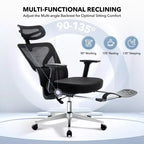 Chaise de bureau ergonomique - Chaise de bureau en maille avec support lombaire, chaise de jeu d'ordinateur à dossier haut avec appuie-tête, chaises de travail pivotantes à roulettes