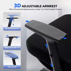 Chaise de bureau ergonomique - Chaise de bureau en maille avec support lombaire, chaise de jeu d'ordinateur à dossier haut avec appuie-tête, chaises de travail pivotantes à roulettes