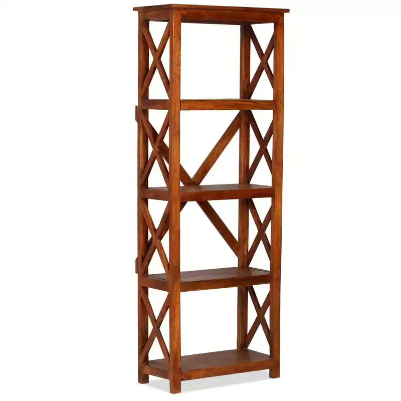 vidaXL Bookshelf Display Shelf Wall Bookcase Standing Shelf Solid Wood Acacia - Brown