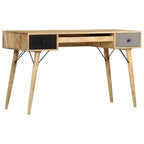 vidaXL Bureau en bois de manguier massif naturel 130x50x80 cm - Marron