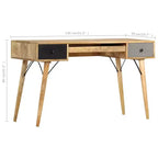 vidaXL Bureau en bois de manguier massif naturel 130x50x80 cm - Marron