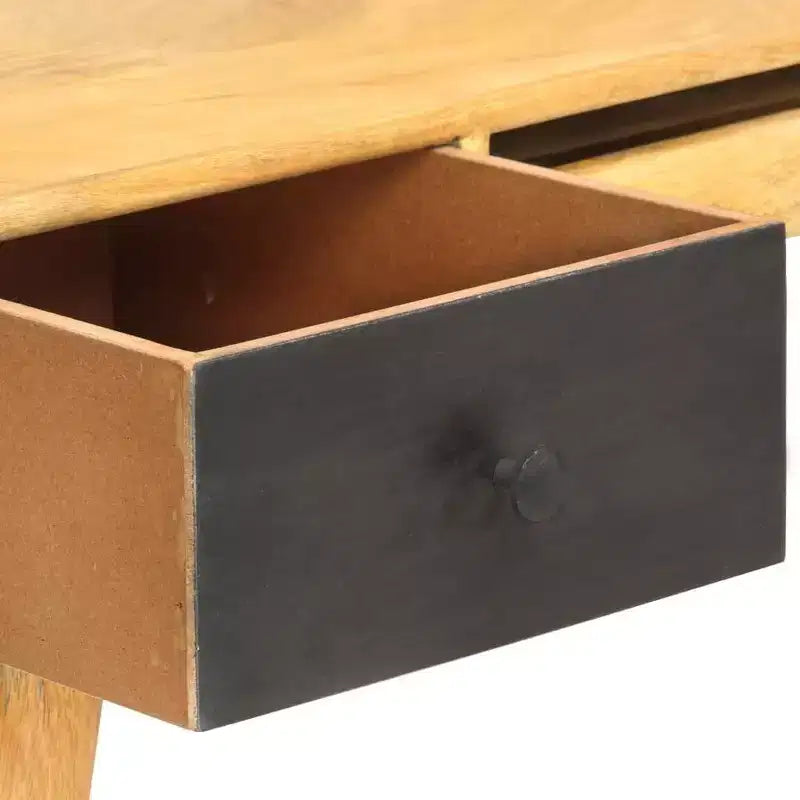 vidaXL Bureau en bois de manguier massif naturel 130x50x80 cm - Marron