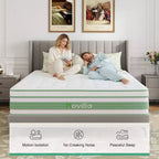 Matelas hybride en mousse à mémoire de forme à gel de fermeté moyenne Novilla 12/14 pouces avec certifications CertiPUR-US et ACA