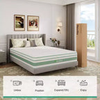 Matelas hybride en mousse à mémoire de forme à gel de fermeté moyenne Novilla 12/14 pouces avec certifications CertiPUR-US et ACA