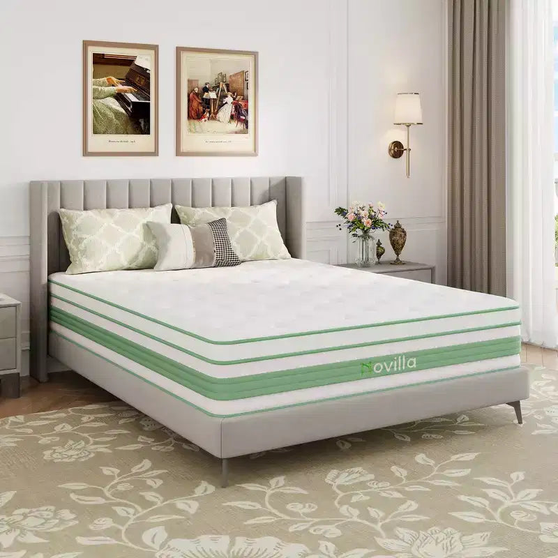Matelas hybride en mousse à mémoire de forme à gel de fermeté moyenne Novilla 12/14 pouces avec certifications CertiPUR-US et ACA