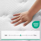 Matelas hybride en mousse à mémoire de forme à gel de fermeté moyenne Novilla 12/14 pouces avec certifications CertiPUR-US et ACA