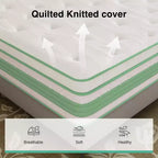 Matelas hybride en mousse à mémoire de forme à gel de fermeté moyenne Novilla 12/14 pouces avec certifications CertiPUR-US et ACA