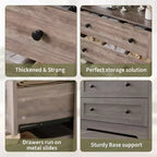 Commode en bois à 4 tiroirs, table de chevet moderne