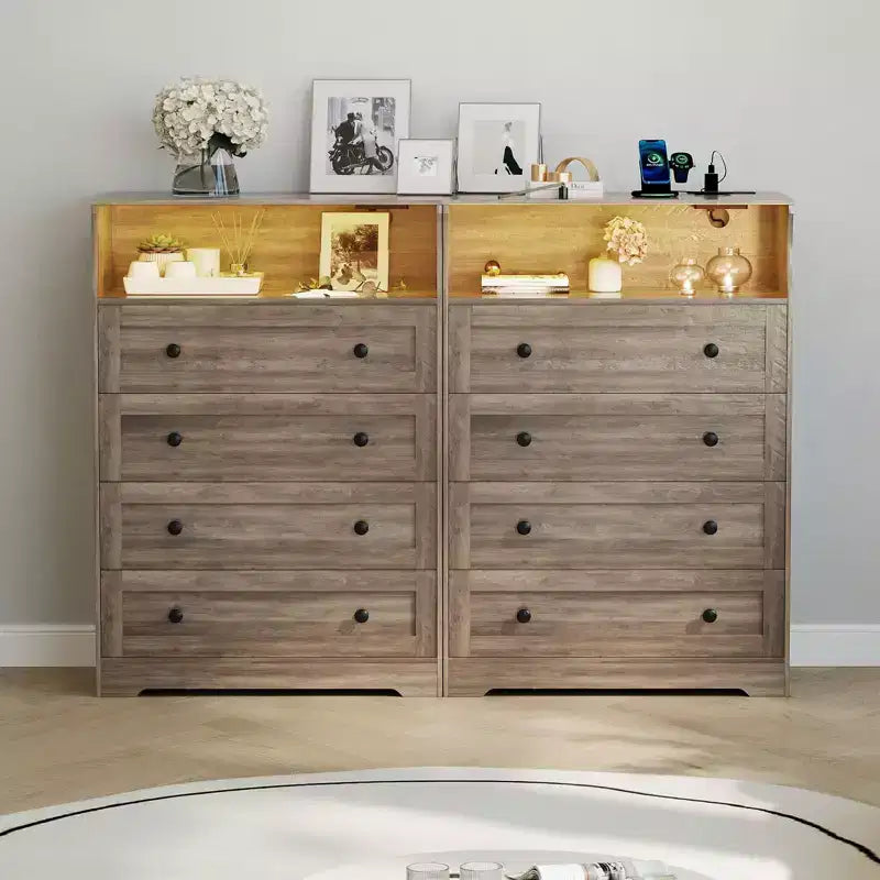 Commode en bois à 4 tiroirs, table de chevet moderne