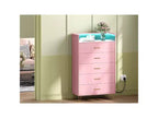 Commode haute moderne à 5 tiroirs - Commode en bois, glissières silencieuses - Armoire de rangement spacieuse pour chambre à coucher, robuste anti-basculement
