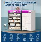 Commode haute moderne à 5 tiroirs - Commode en bois, glissières silencieuses - Armoire de rangement spacieuse pour chambre à coucher, robuste anti-basculement
