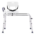 Sliding Tub Transfer Bench with Cut-Out Seat, 400 lbs, 15-Level Height Adjustment