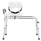 Sliding Tub Transfer Bench with Cut-Out Seat, 400 lbs, 15-Level Height Adjustment
