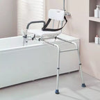 Banc de transfert coulissant pour baignoire avec siège échancré, 180 kg, réglage de la hauteur sur 15 niveaux