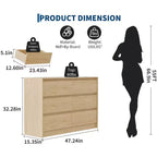 Commode de ferme à 6 tiroirs, commode de 120 cm de large avec poignées encastrées, meuble de rangement en chêne naturel pour chambre à coucher (marron rétro)
