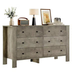 Commode de chambre large à 6 tiroirs, en bois moderne avec tiroirs de rangement profonds, poignées en métal - Idéale pour chambre d'enfant, entrée, couloir
