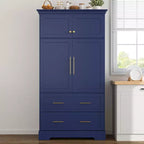 GDFStudio Ares 72.6 Freestanding 4-Door Kitchen Pantry with Pull-out Trays and Large Drawers
