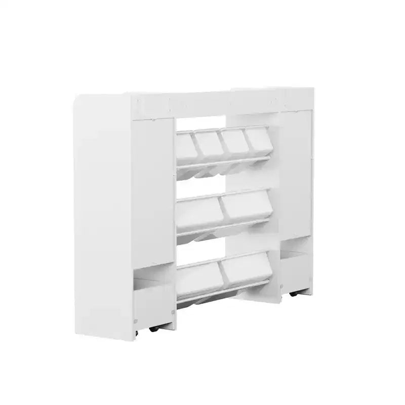 GOTGELIF Étagère à Livres 4-en-1 pour Enfants avec Bacs de Rangement et Tiroirs à Roulettes - Organisateur de Jouets Montessori pour Salle de Jeux et Chambre
