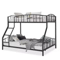 Space-Saving Twin Over Full Bunk Bed, Arched Guardrail, No Box Spring Needed, Ladder, Sturdy Slats Support