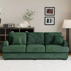 Canapé 86 places en cuir/velours côtelé, canapé moderne à assise profonde avec 2 coussins décoratifs, coussin rembourré et housse amovible pour petits espaces, appartements et salons