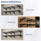 Étagères murales de garage, lot de 4, étagère flottante en métal de 60x90cm, système de rangement mural d'une capacité de 635 kg pour salon, cuisine, garage