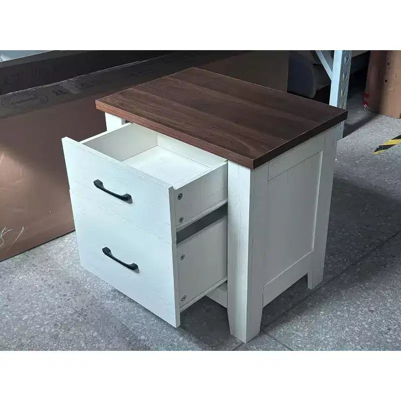 Table de chevet avec 2 tiroirs, tables de chevet de ferme, armoire de rangement, table d'appoint en bois pour chambre à coucher, salon