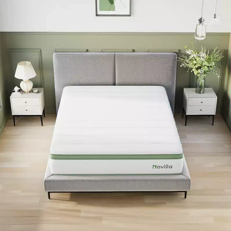 Matelas hybride en mousse à mémoire de forme et gel rafraîchissant Novilla de 6/8/10/12/14 pouces, CertiPUR-US, certifié OEKO-TEX