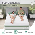Matelas hybride en mousse à mémoire de forme et gel rafraîchissant Novilla de 6/8/10/12/14 pouces, CertiPUR-US, certifié OEKO-TEX