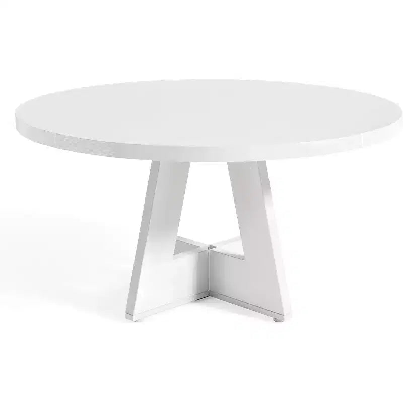 Table à manger ronde de 120 cm pour 4 à 6 personnes, avec pied central en bois, moderne pour salle à manger, cuisine, salon