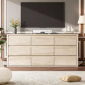 Commode large en bois moderne à 9 tiroirs - Grande commode de rangement pour chambre, salon et entrée