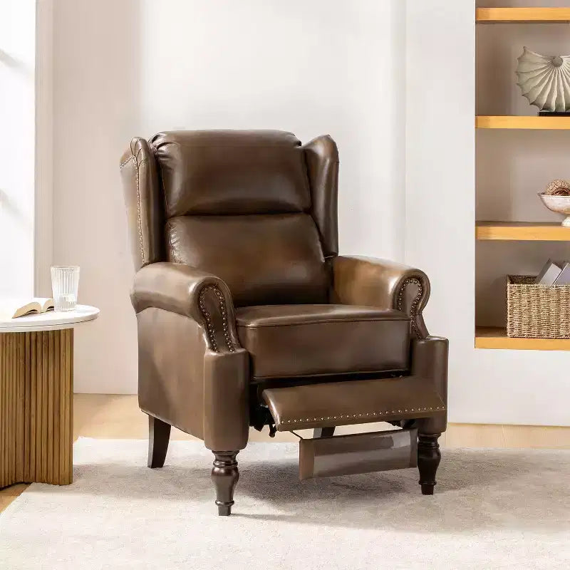 Fauteuil inclinable manuel Ambrogio en cuir véritable|Hulala Home-ESPRESSO
