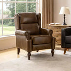 Fauteuil inclinable manuel Ambrogio en cuir véritable|Hulala Home-ESPRESSO