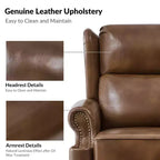 Fauteuil inclinable manuel Ambrogio en cuir véritable|Hulala Home-ESPRESSO